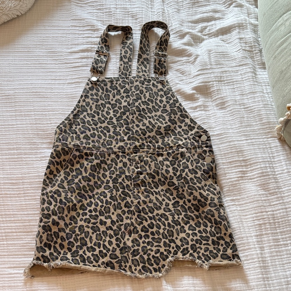 Entro Leopard Print Overall Dress